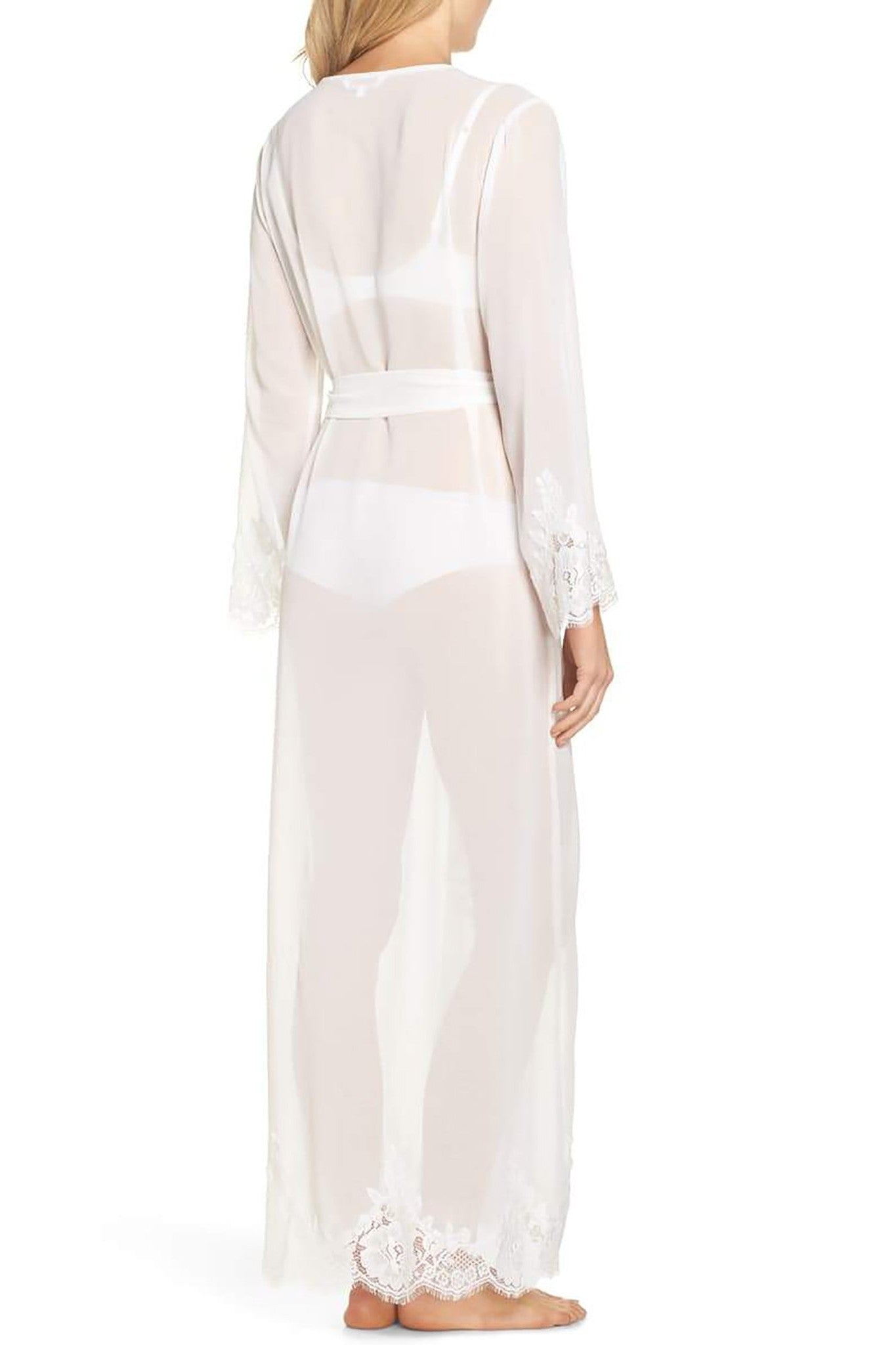 Helena Long Lace Bridal Robe | Homebodii