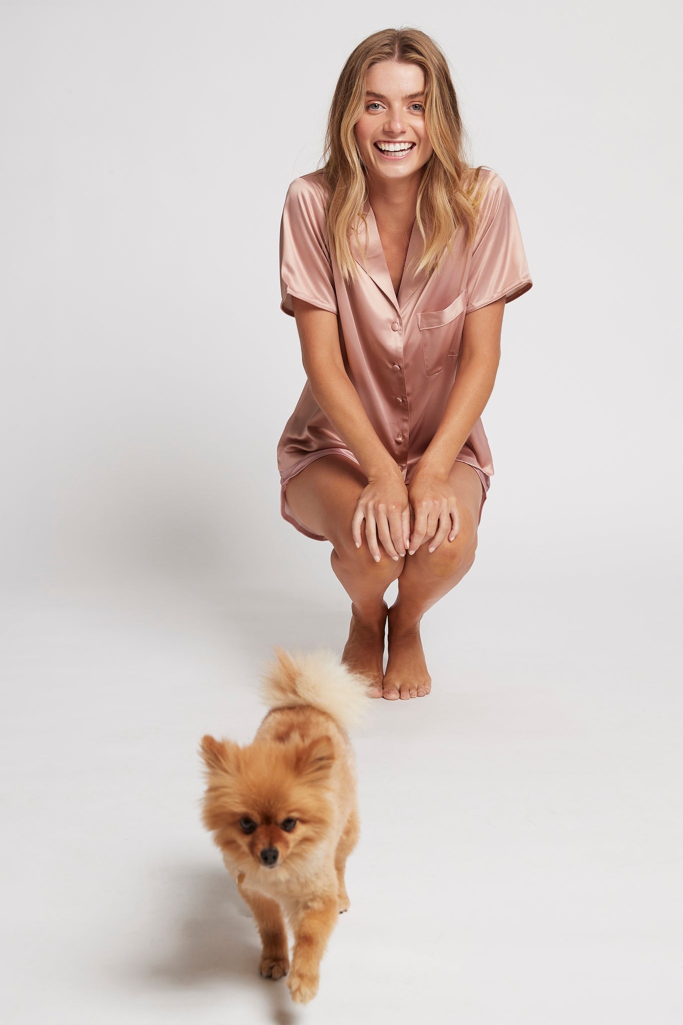 Toni Short Sleeve Personalised Satin Womens Pyjamas Rust | Homebodii