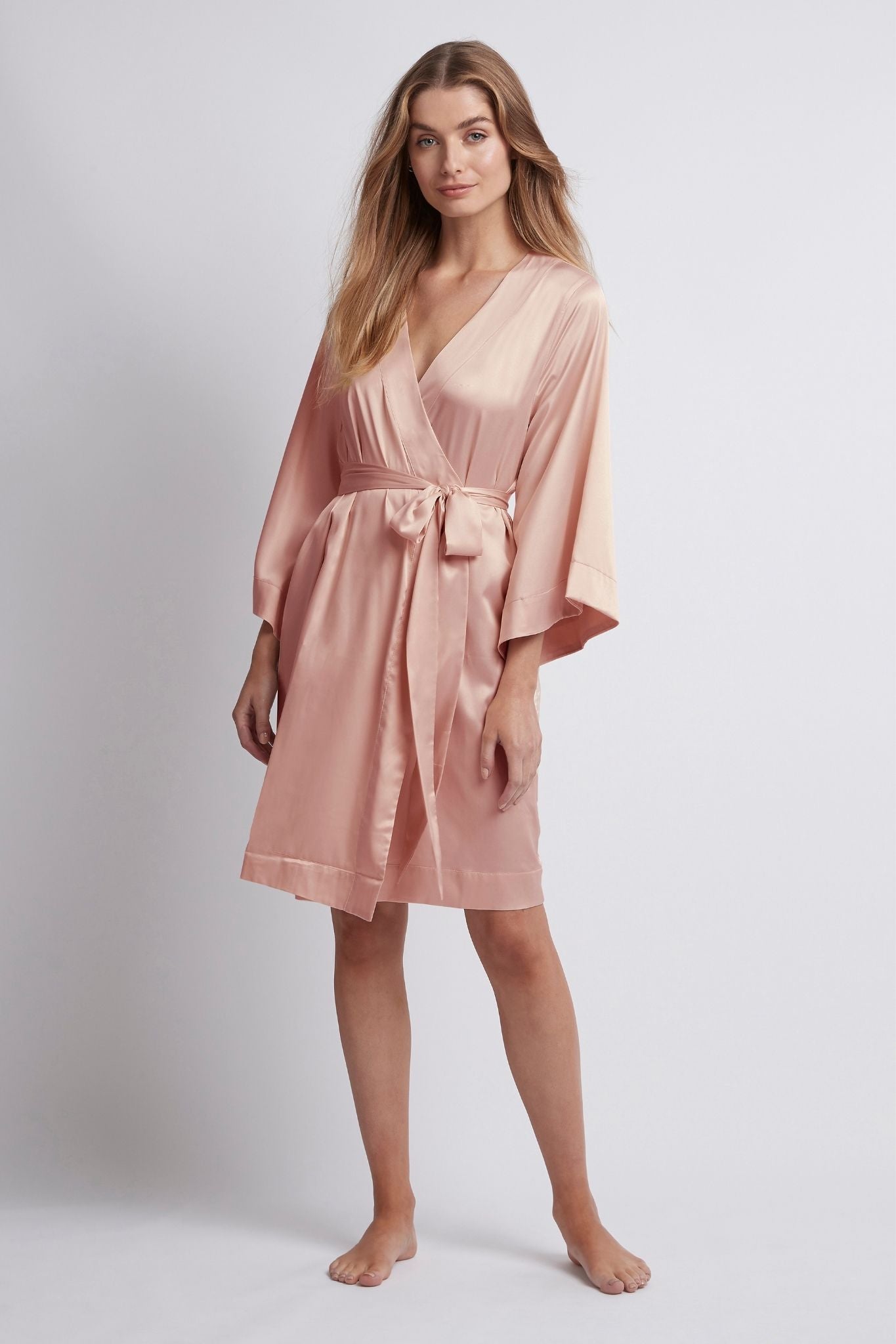 Jasmine Luxury Satin Personalised Robe Rust | Homebodii