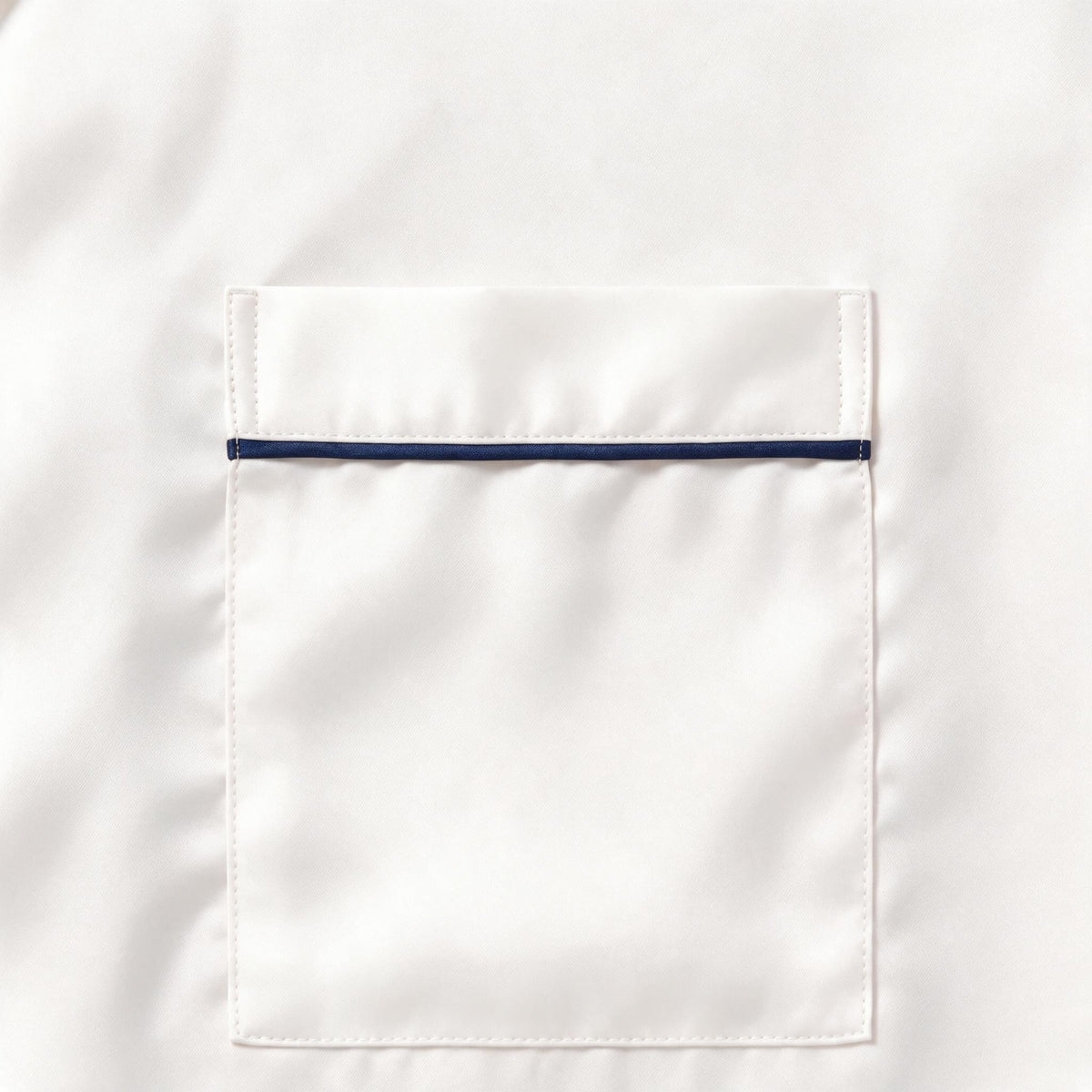 Eva Short Tencel™ Pyjama Set - White with Navy Piping