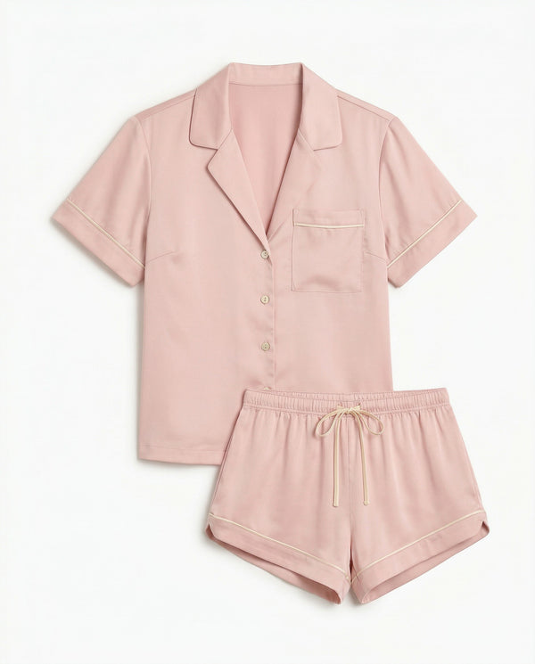 Grace Children's Pyjama Set - Rose Pink with Champagne