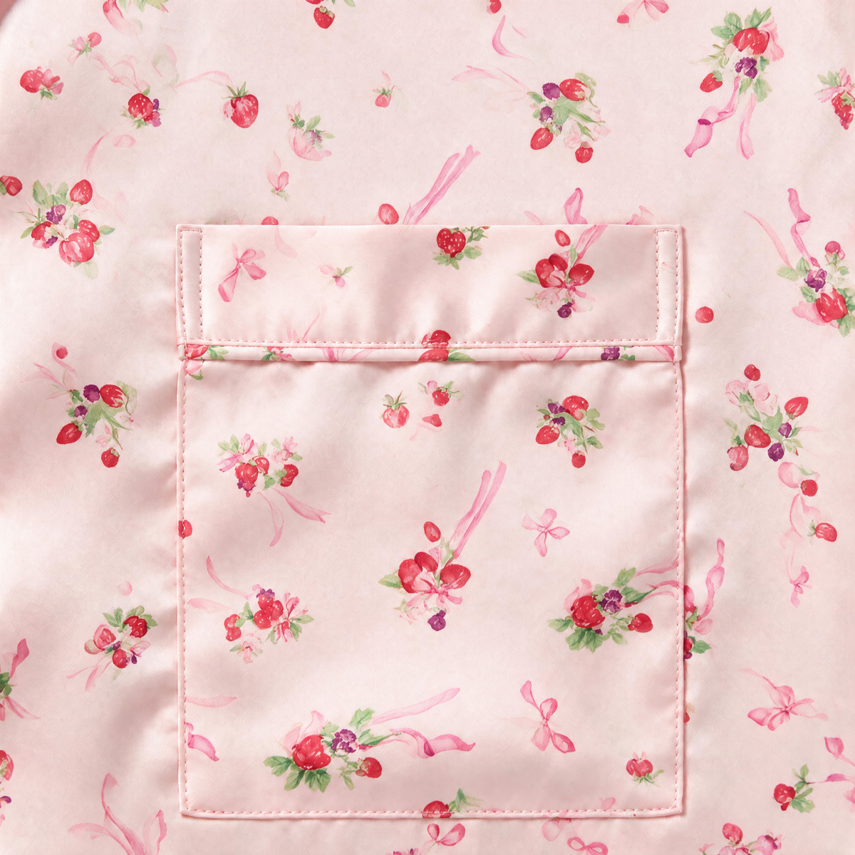 Sweet Berry & Bows Womens Lounge Pyjama  - Blush