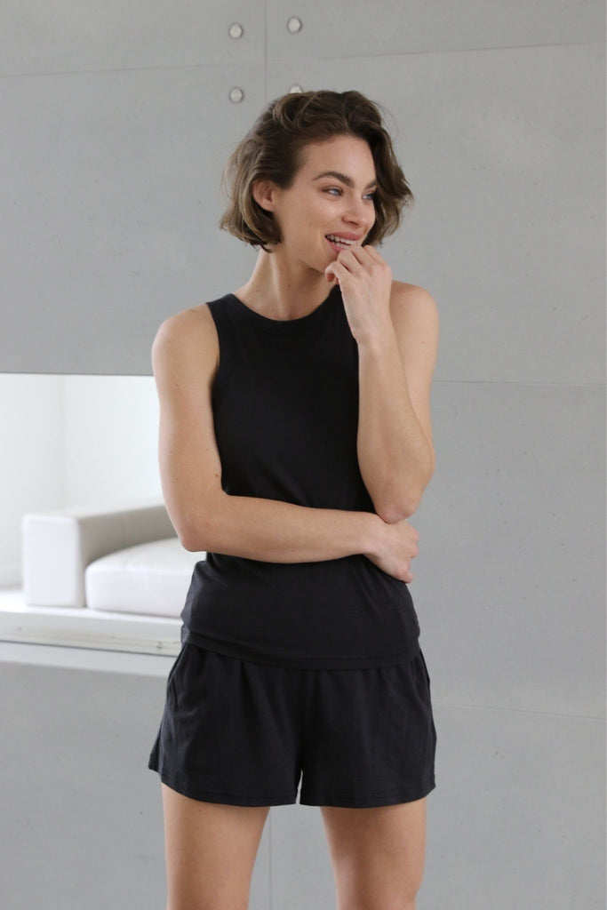 Homebodii Basic Tencel™ Womens Basic Short  Black | Homebodii