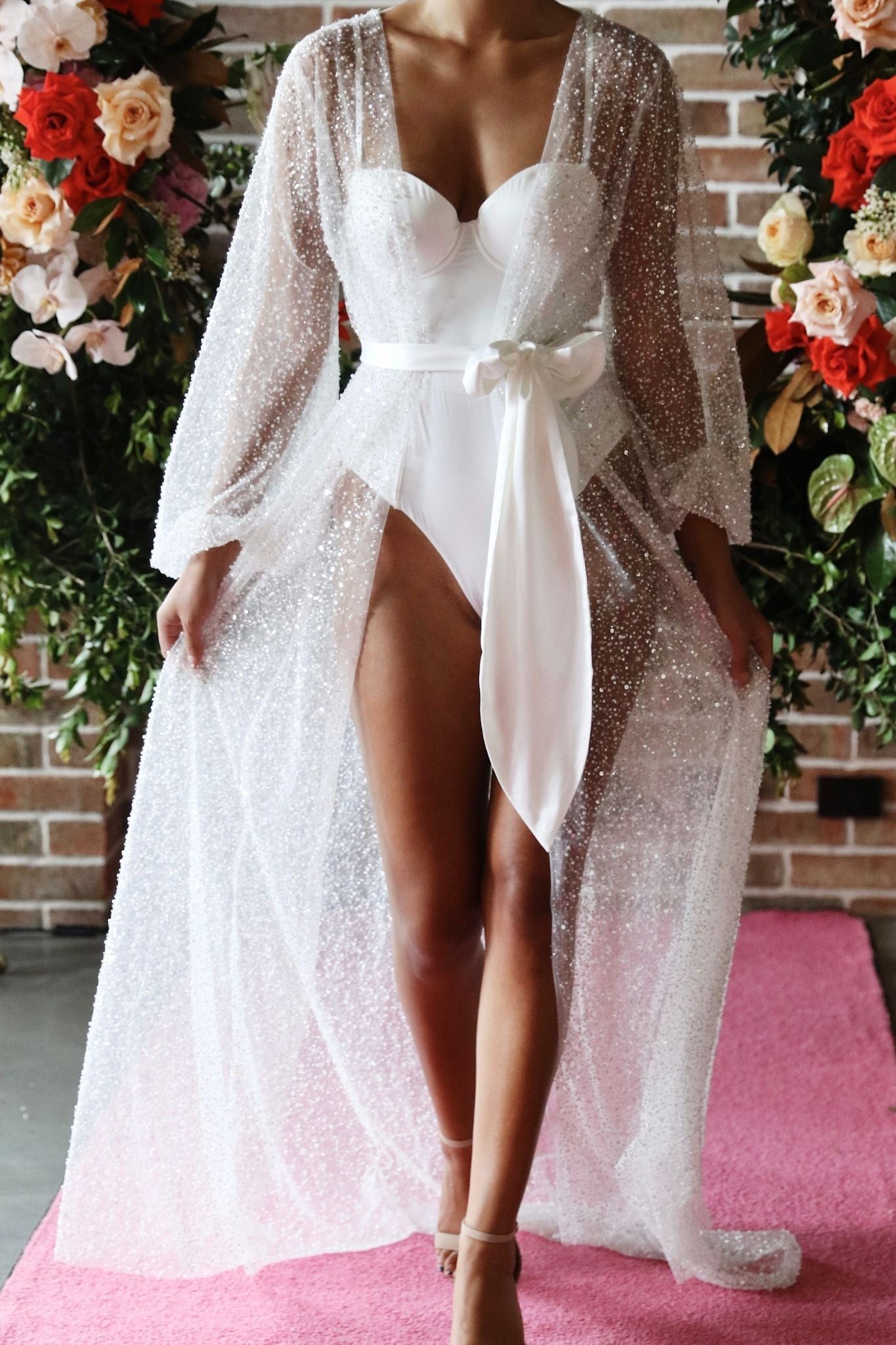 Athena Luxury Beaded Bridal Robe | Homebodii