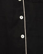 Eva Long Tencel™  Womens Personalised Pyjama Set  Black With Blush Piping | Homebodii