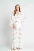 Indiana Luxury Long Lace Bridal Robe | Homebodii