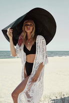 Leah Long Lace Bridal Robe | Homebodii