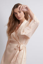 Olivia Luxury Satin Personalised Womens Robe Blush | Homebodii