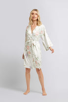 Jasmine Luxury Satin Robe  Sofia Print | Homebodii