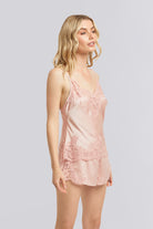 Sian Luxury Satin Lace Cami Set  Dusty Rose | Homebodii