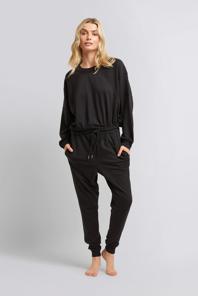 Homebodii Womens Signature Tracksuit Pant  Black | Homebodii