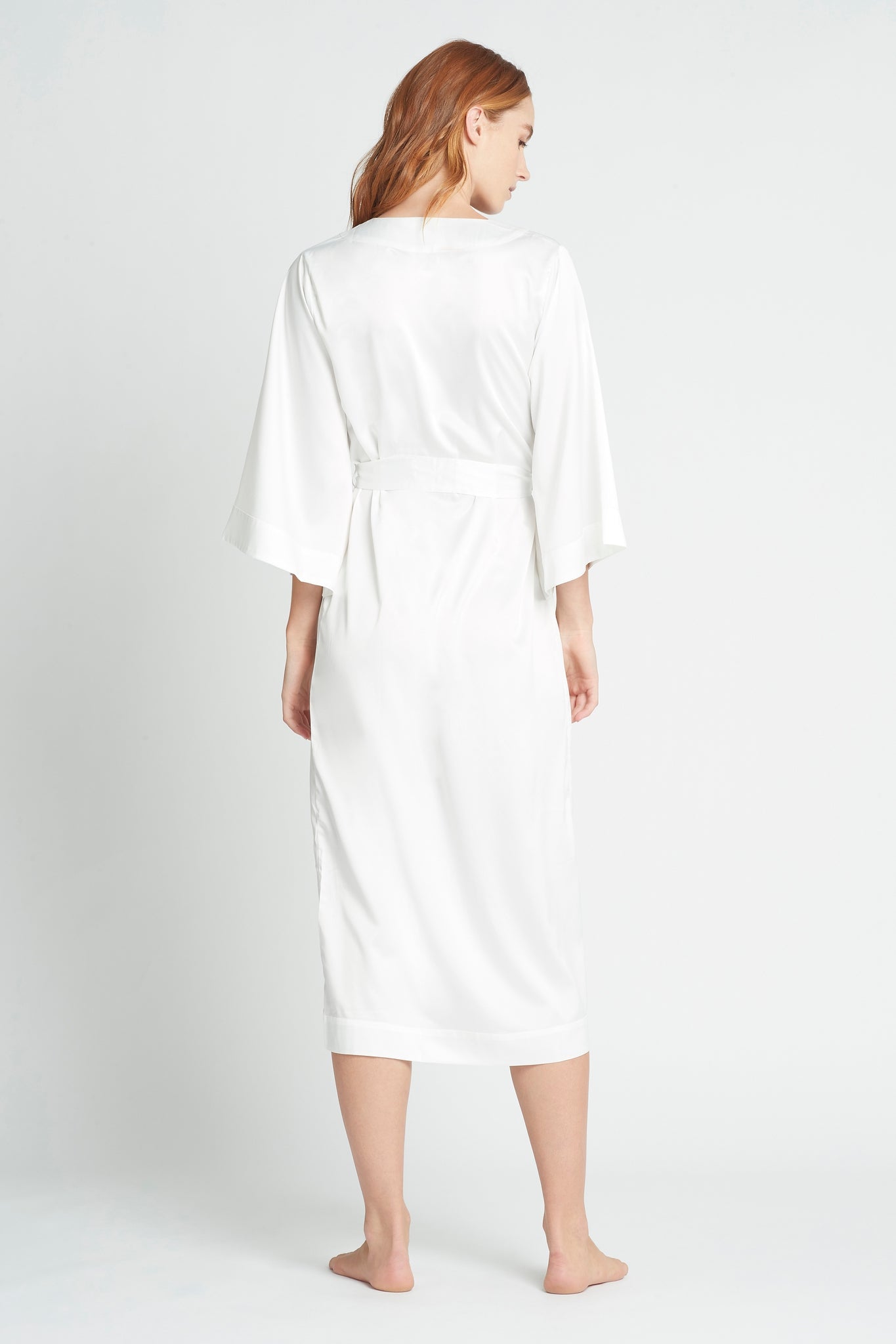 Jasmine Womens  Luxury Satin Personalised Long White | Homebodii