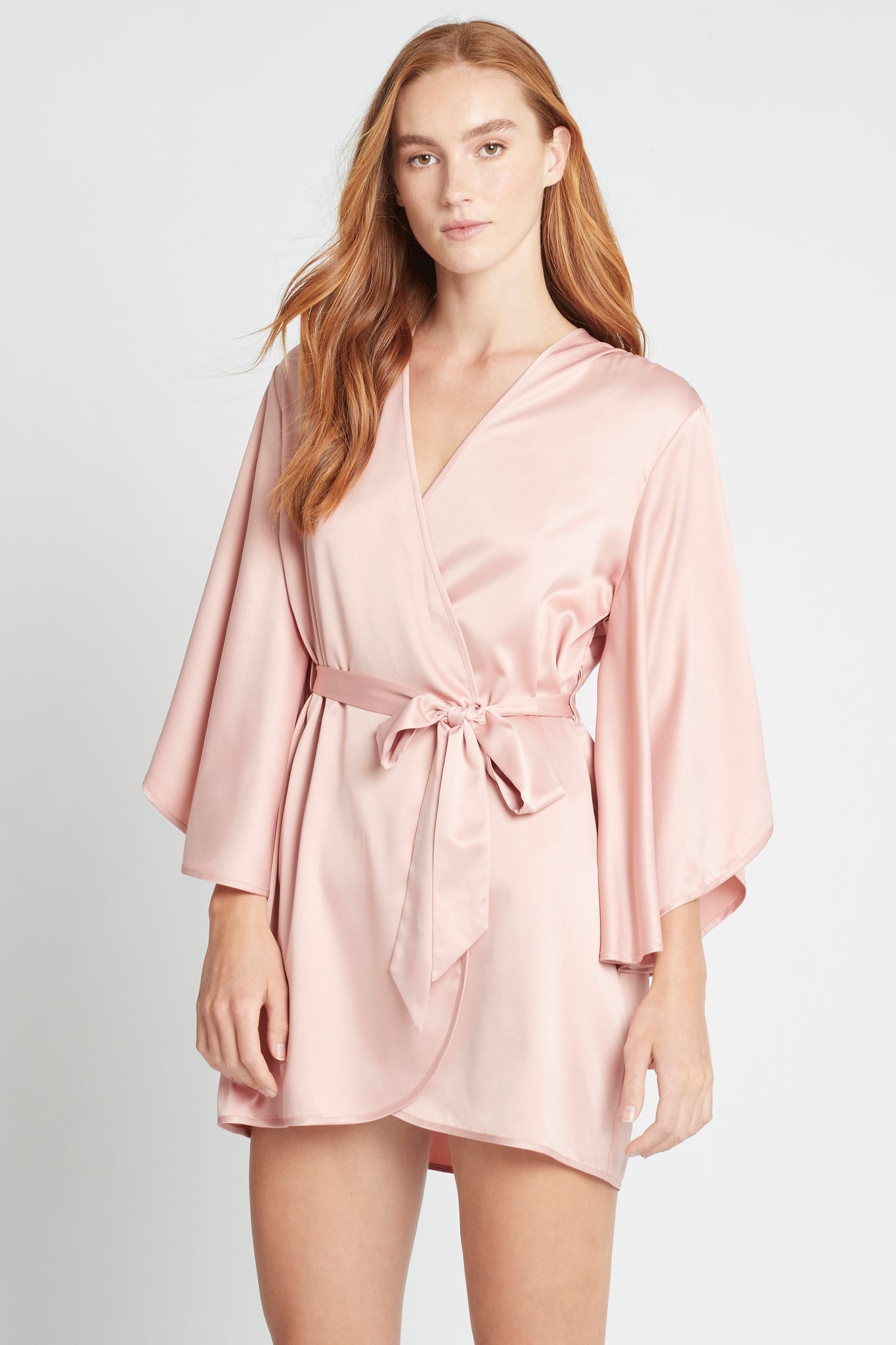 Luna Satin Robe  Dusty Rose | Homebodii