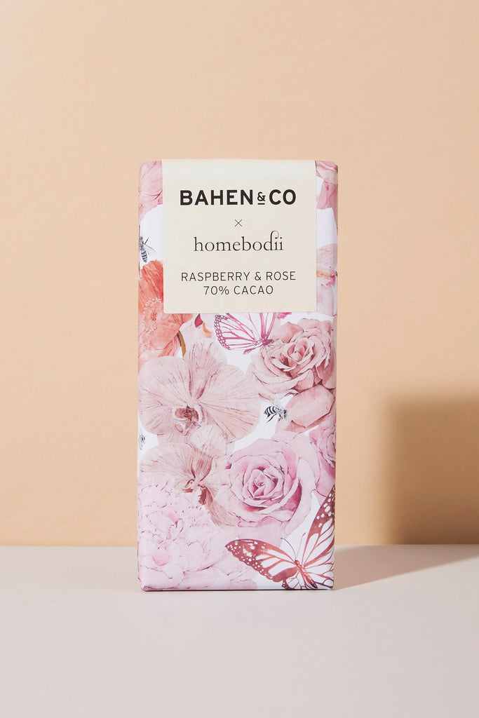 Homebodii x Bahen & Co Raspberry and Rose 70% Cocao Chocolate | Homebodii AU.