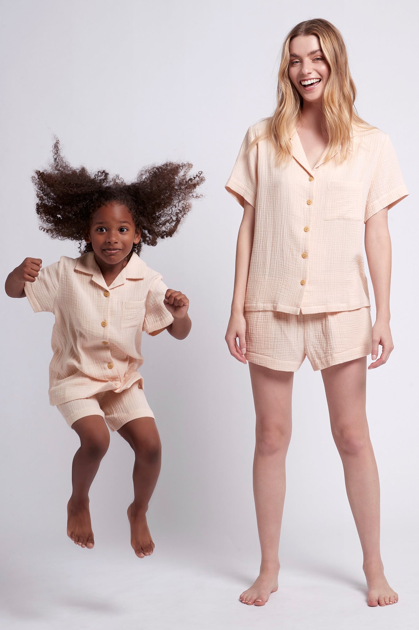 Piper Bubble Cotton Personalised Childrens Short Pyjama Set  Blush | Homebodii