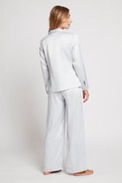 Toni Womens Personalised Satin Pyjama Lounge Set  Eggshell Blue | Homebodii