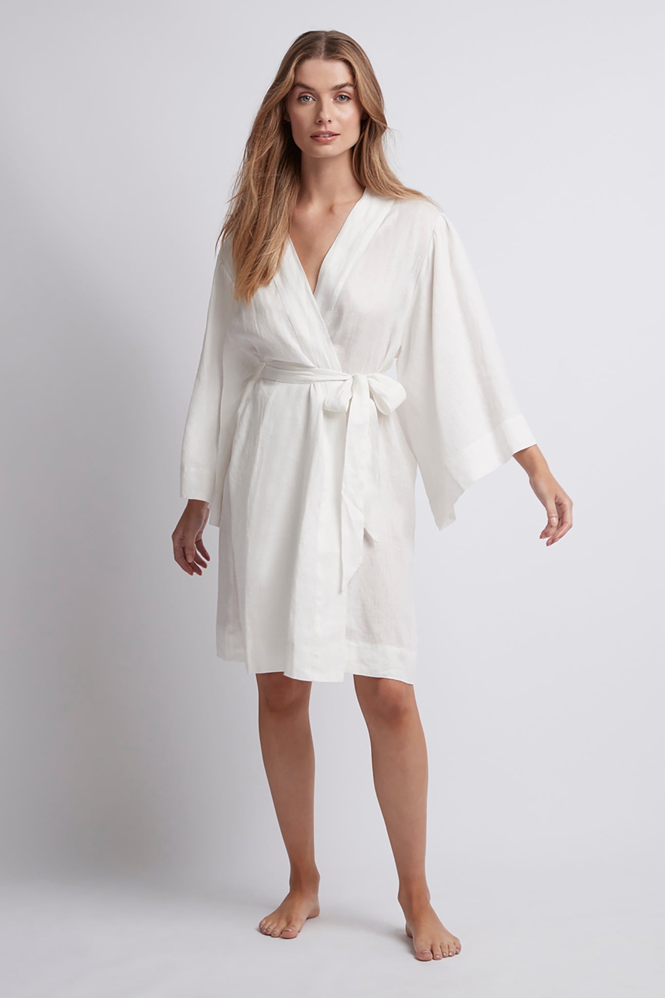 Rebecca Linen Personalised Robe White | Homebodii