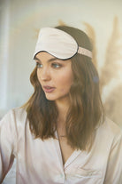 Satin Eye Mask  Blush With Black Piping | Homebodii