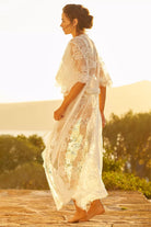 Kassiah Long Lace Bridal Robe | Homebodii