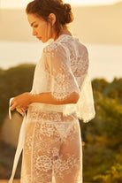 Kassiah Long Lace Bridal Robe | Homebodii