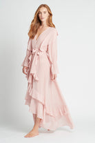 Persphone Luxury Womens Chiffon Robe  Dusty Rose | Homebodii
