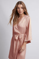 Jasmine Luxury Satin Personalised Robe  Rust | Homebodii
